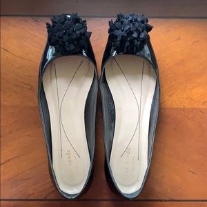 Kate Spade Nikki Black Patent Flats with Flower 8